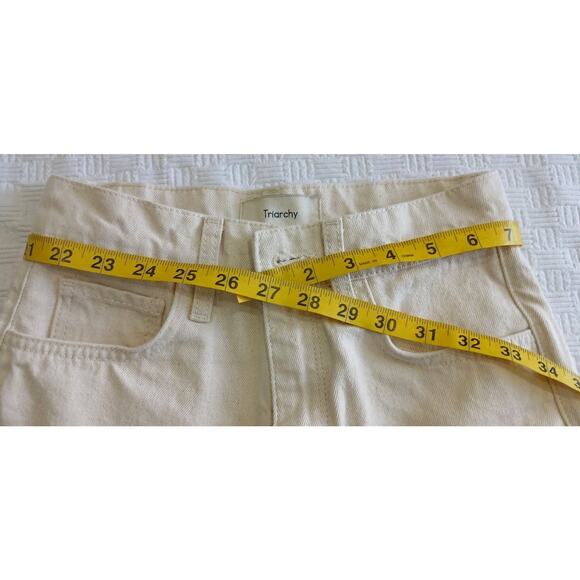 Triarchy Womens Ms Triarchy Jeans Sz 25 Wide Leg Off White Ivory‎ High Rise - Picture 6 of 8